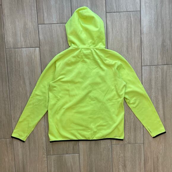 Nike Therma-FIT Neon Green Hoodie Size L Golf Fleece Pullover Sweatshirt - Picture 2 of 10